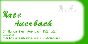 mate auerbach business card